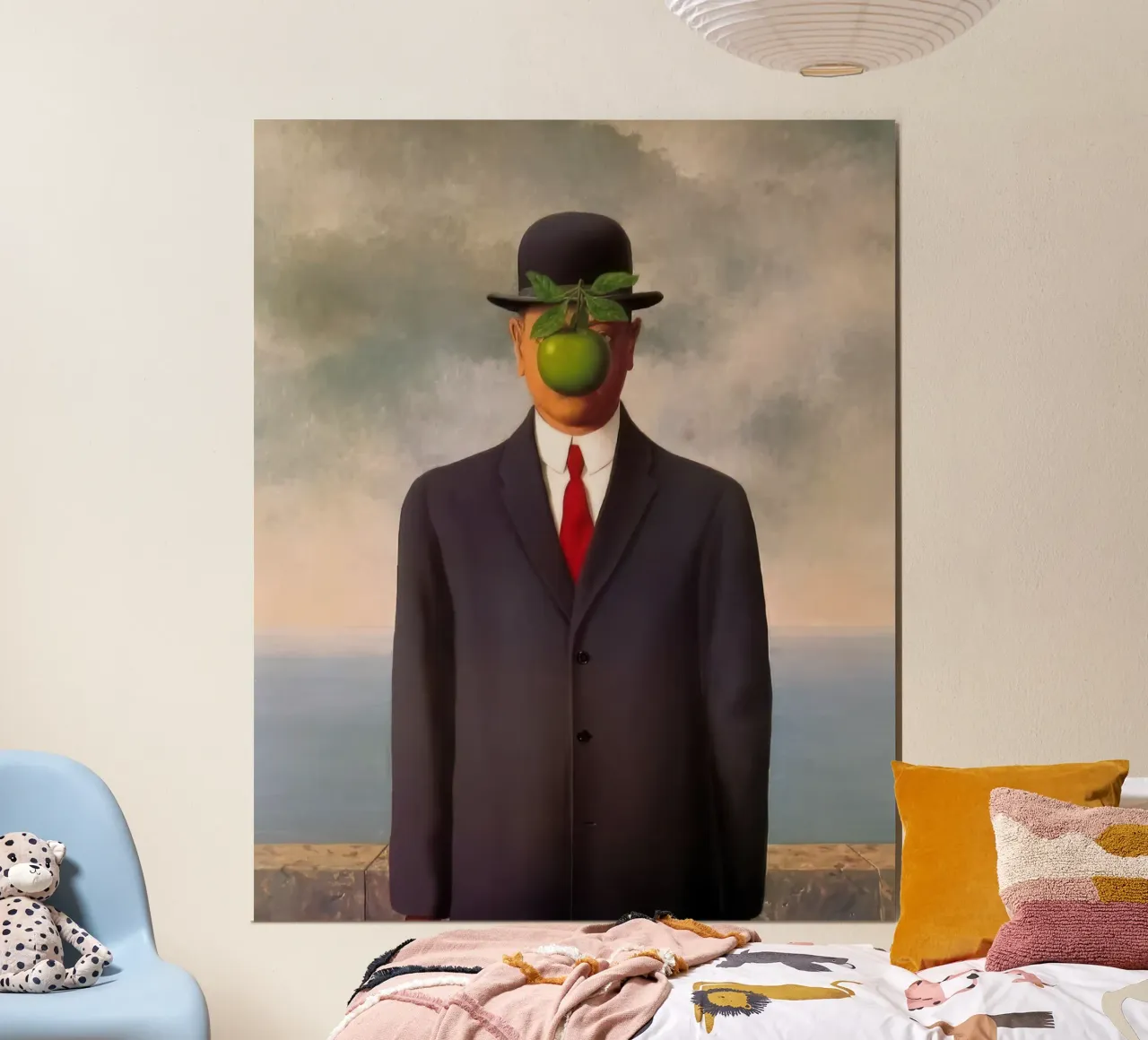 Der Menschensohn, 1946 von Rene Magritte Poster mit Aluminium Rahmen von TIGER JHONSON