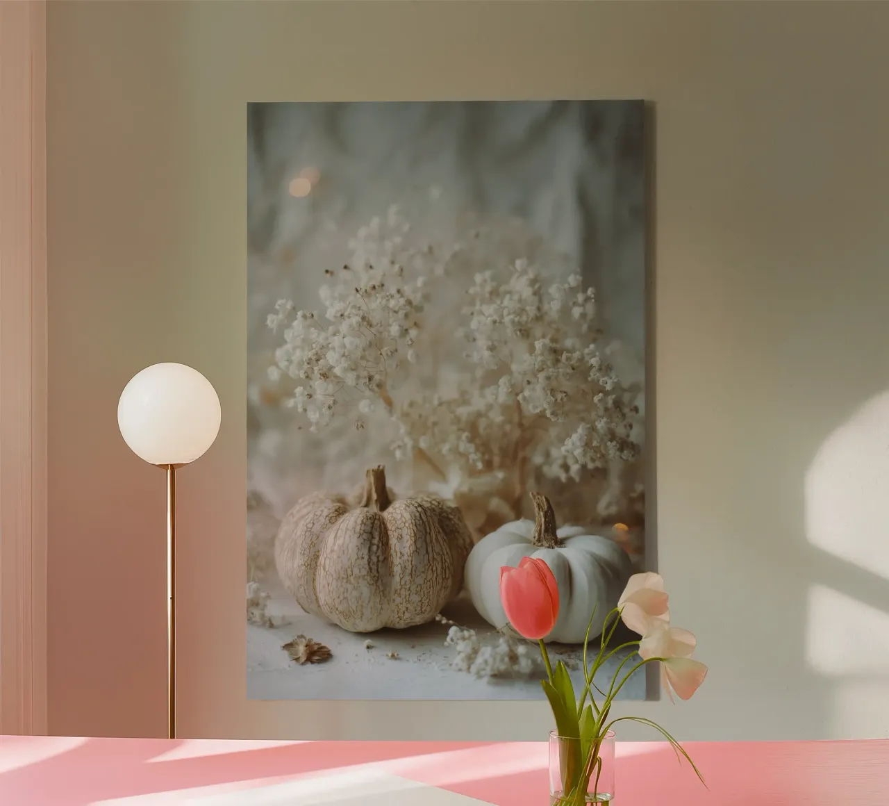 White Autumn Impression No 02 tela con Cornice a cassetta da treechild