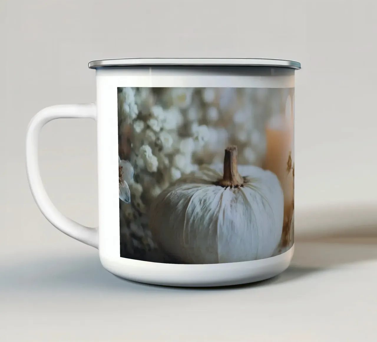White Autumn Impression No 01 tazza in smalto da treechild