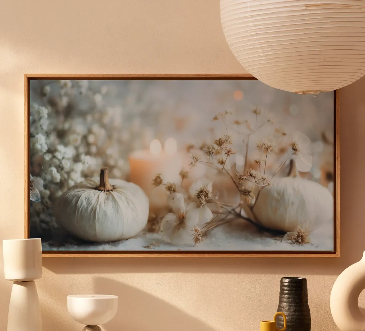 White Autumn Impression No 01 tela con Cornice a cassetta da treechild