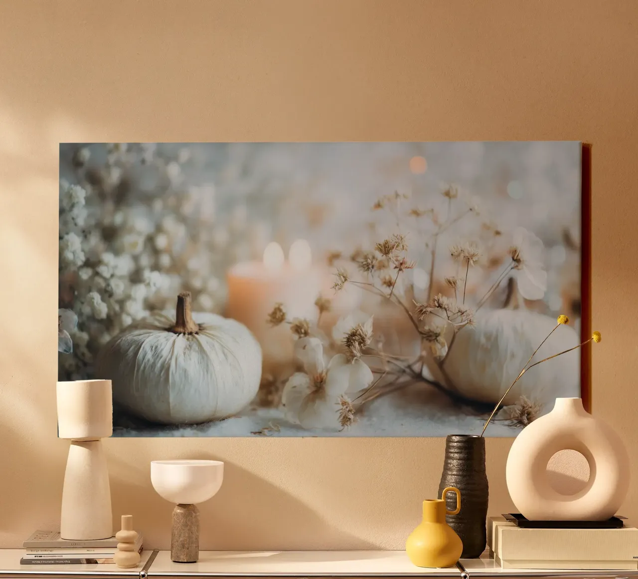 White Autumn Impression No 01 tela con Cornice a cassetta da treechild