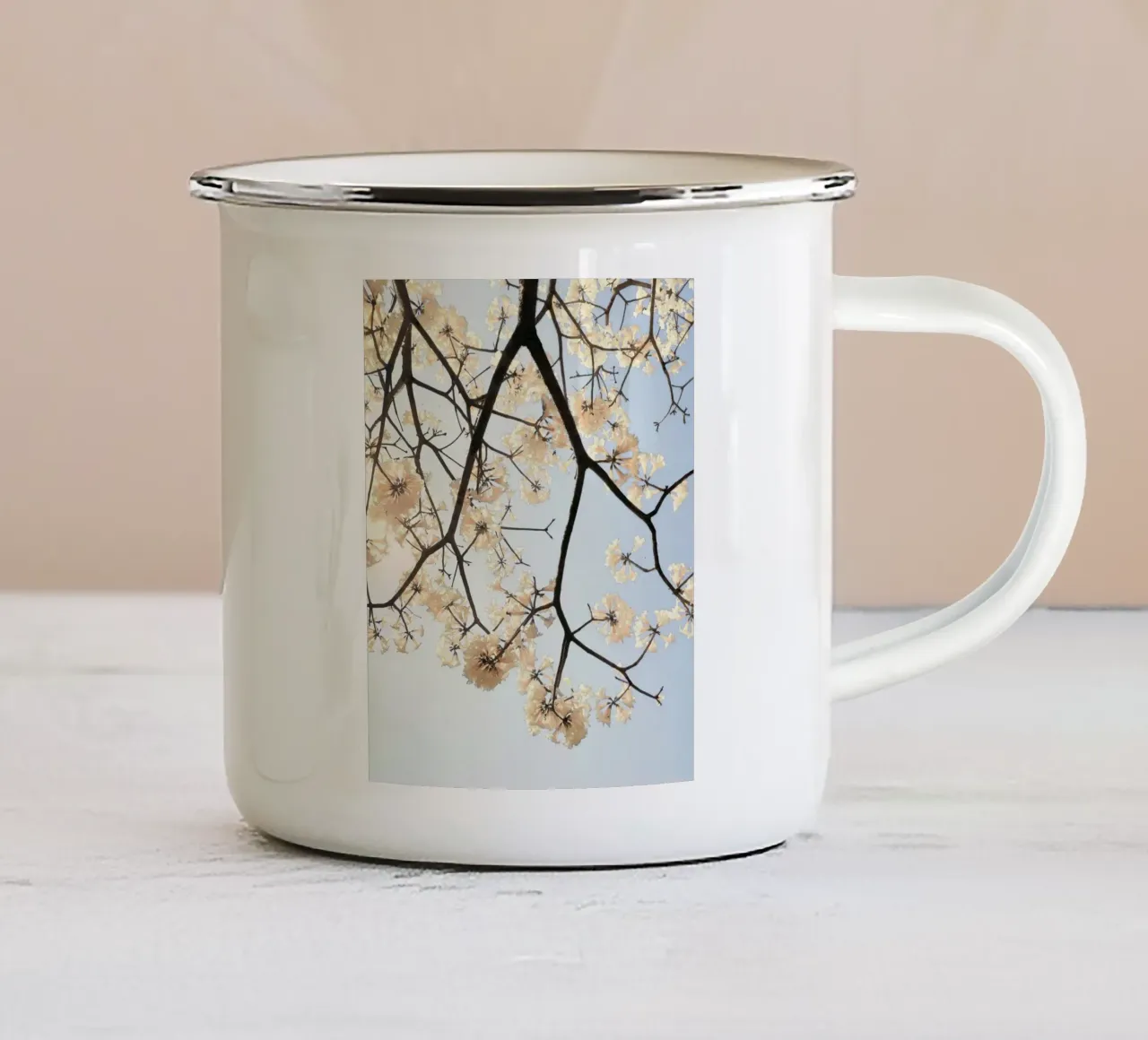 blossom on sky tazza in smalto da space words
