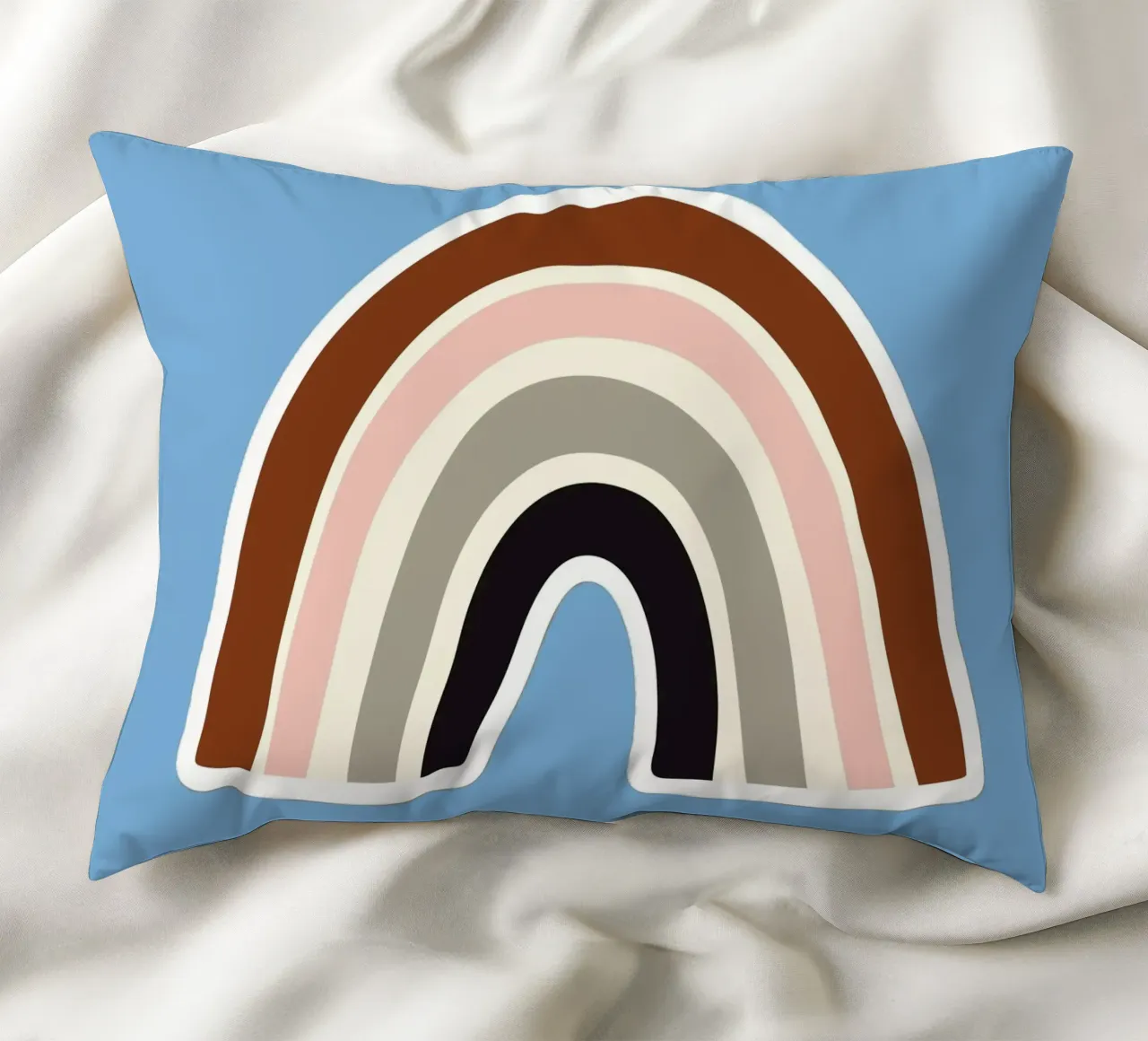 rainbow in sky canvas cuscino da space words