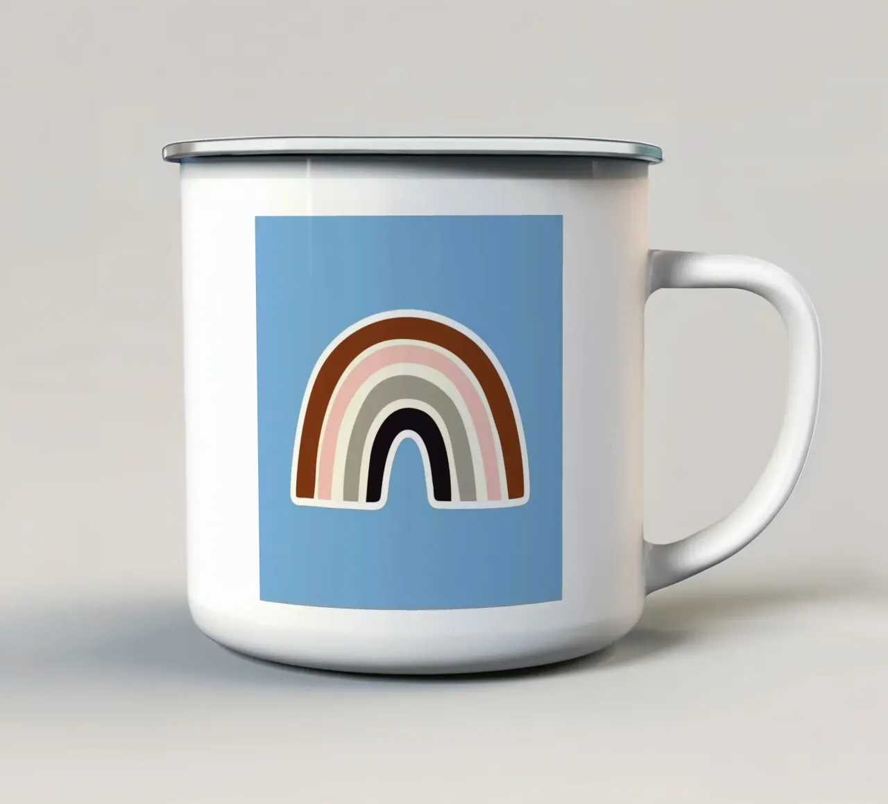 rainbow in sky canvas tazza in smalto da space words