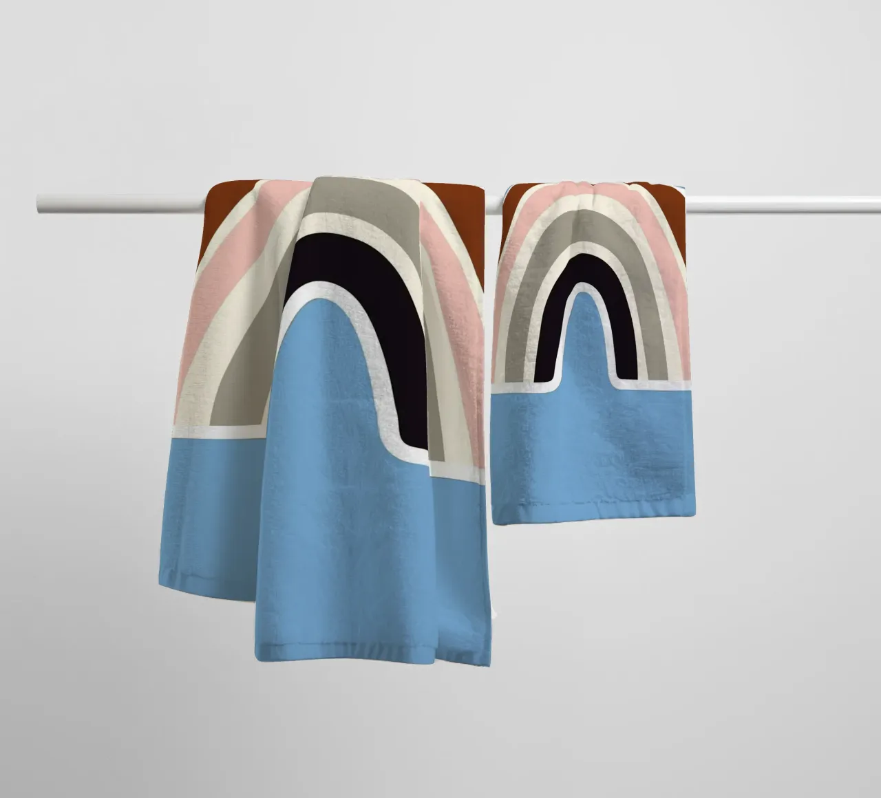 rainbow in sky canvas asciugamano da bagno da space words