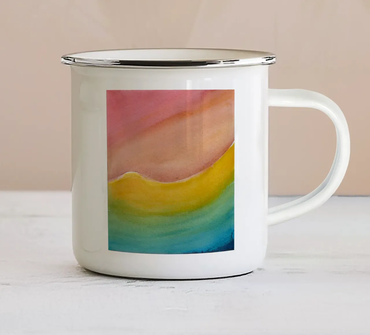 gradient colors tazza in smalto da space words