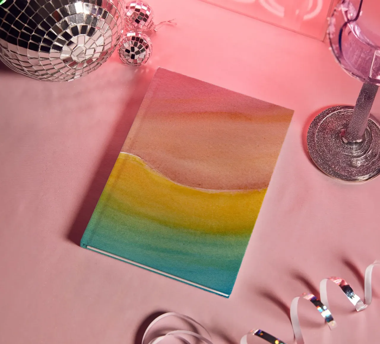 gradient colors notebook by space words