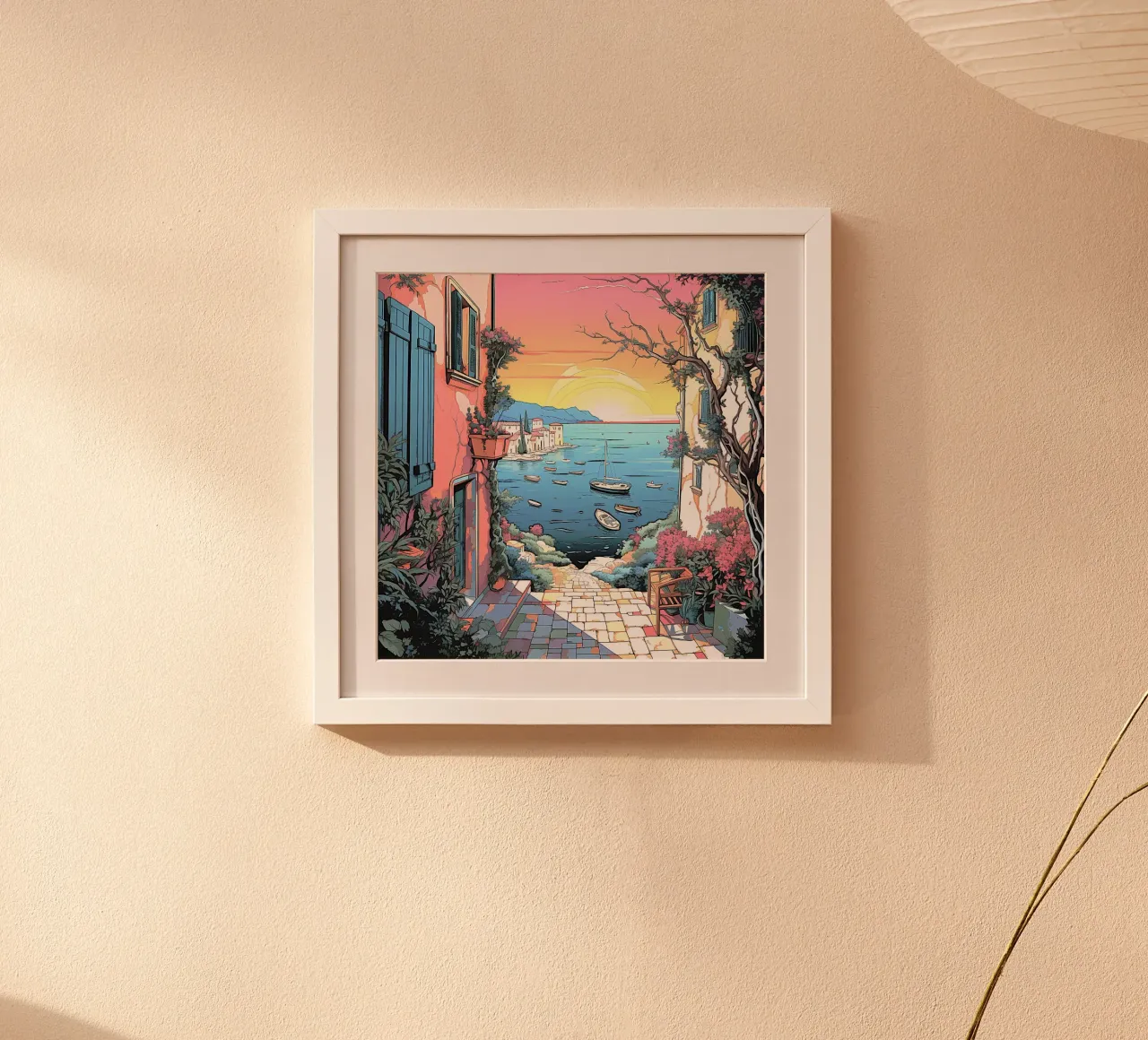 calm scene beach poster da space words