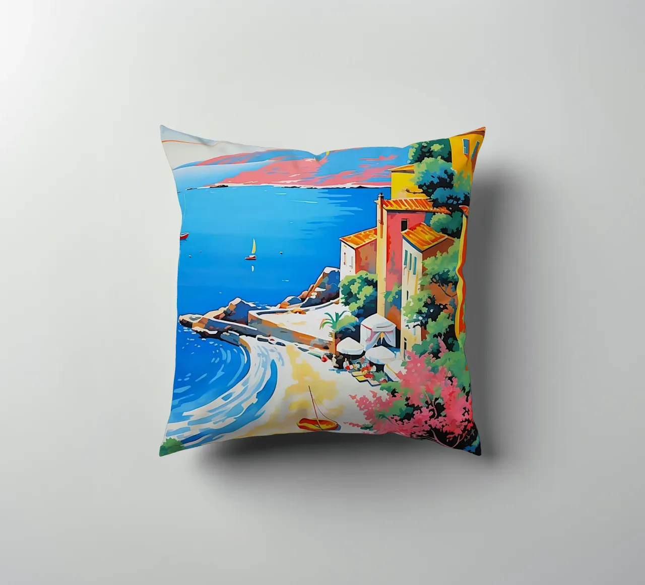 beach curve cuscino da space words