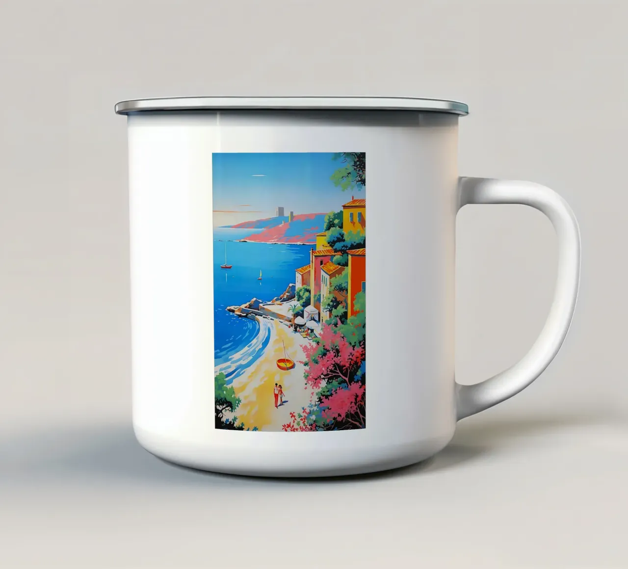 beach curve tazza in smalto da space words