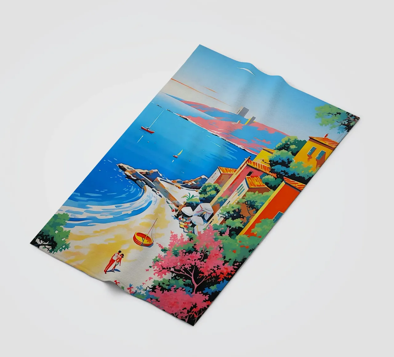 beach curve coperta in pile da space words