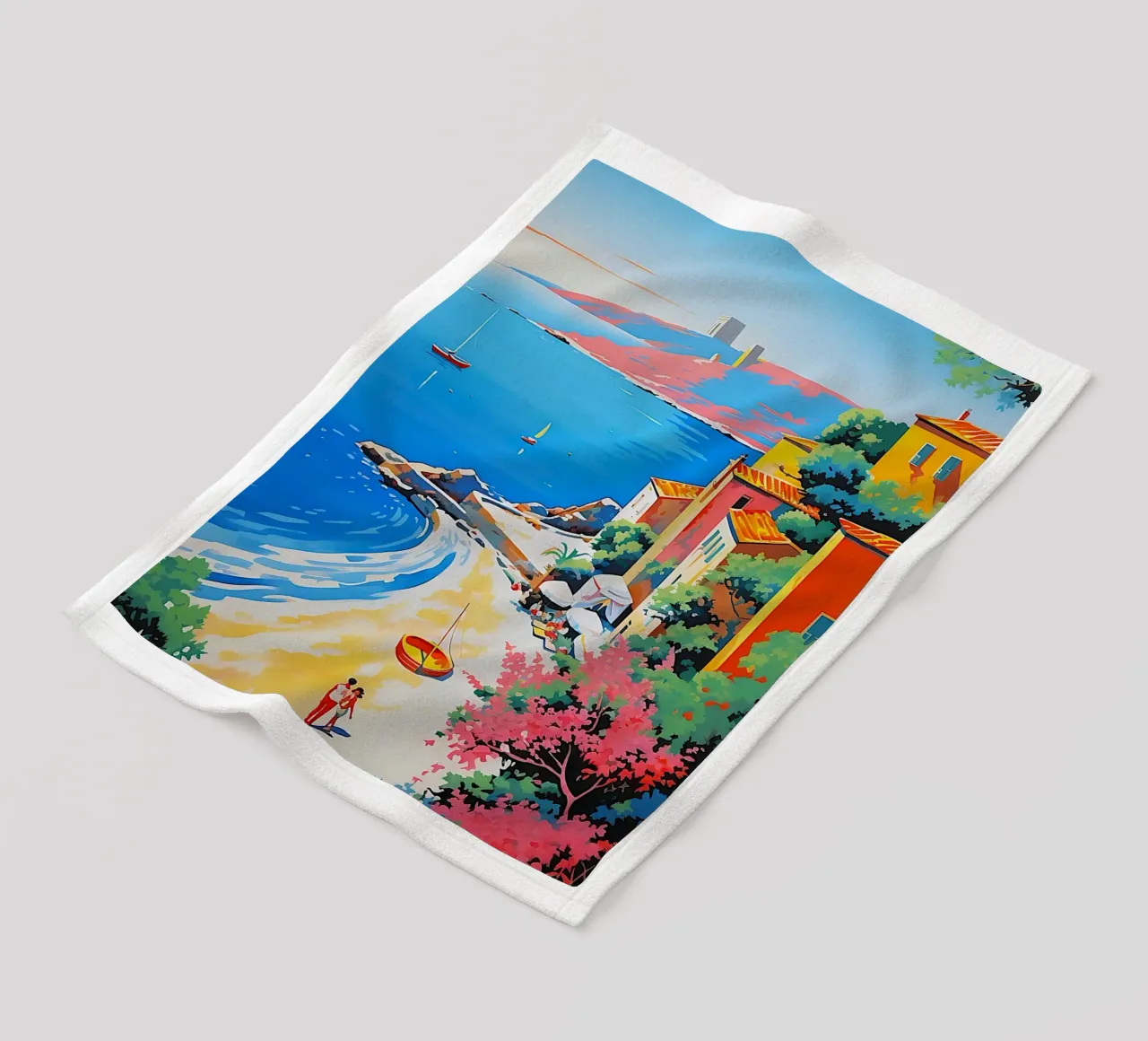 beach curve coperta in pile da space words