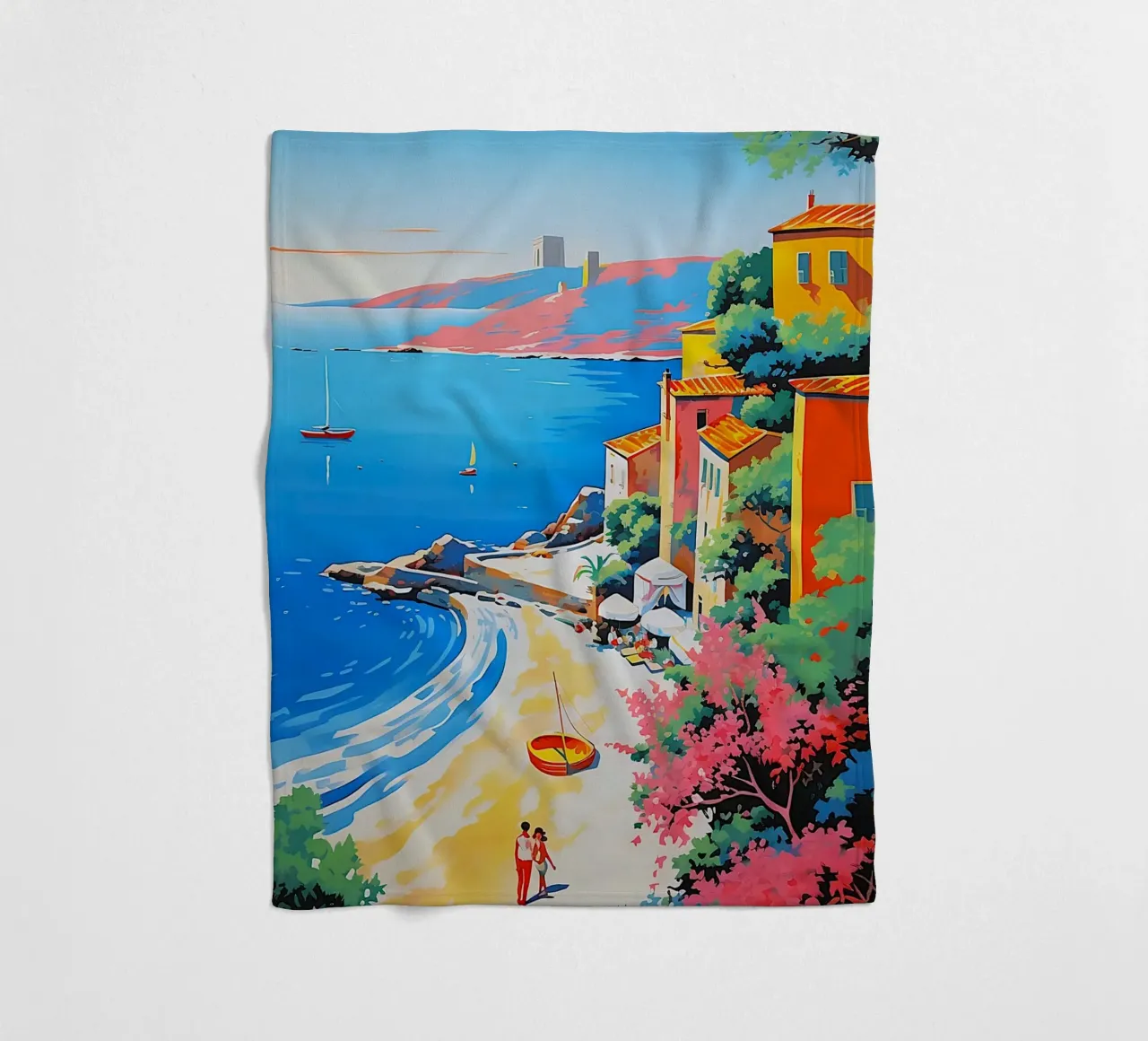 beach curve coperta in pile da space words