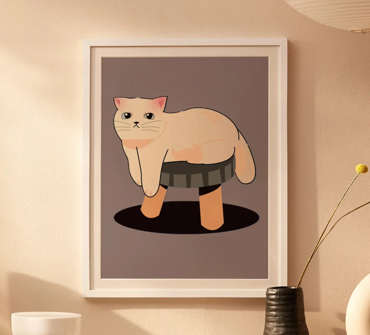 cat on the chair poster con telaio in plastica da space words
