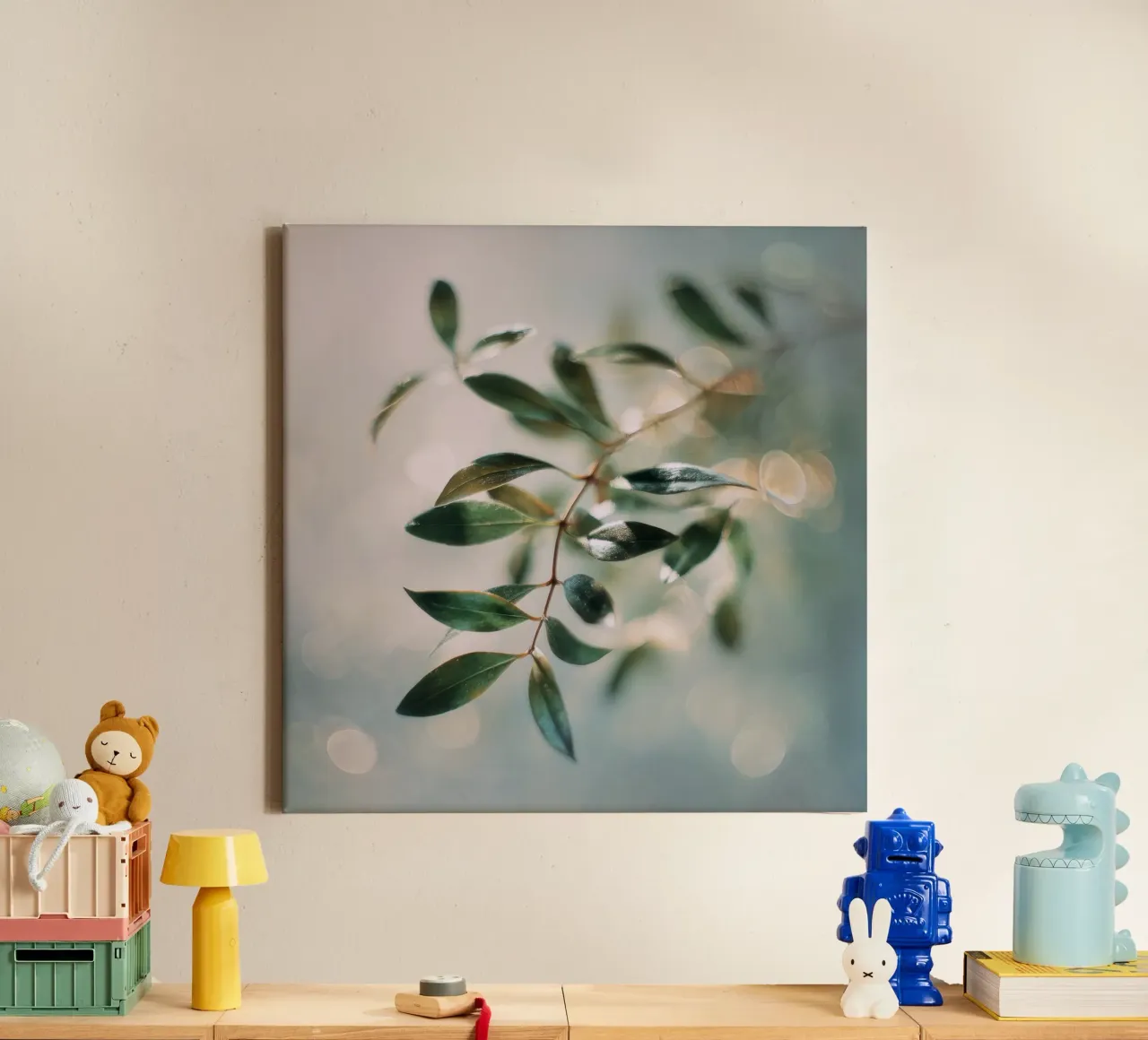 Bokeh Botanica No 01 tela con Cornice a cassetta da treechild