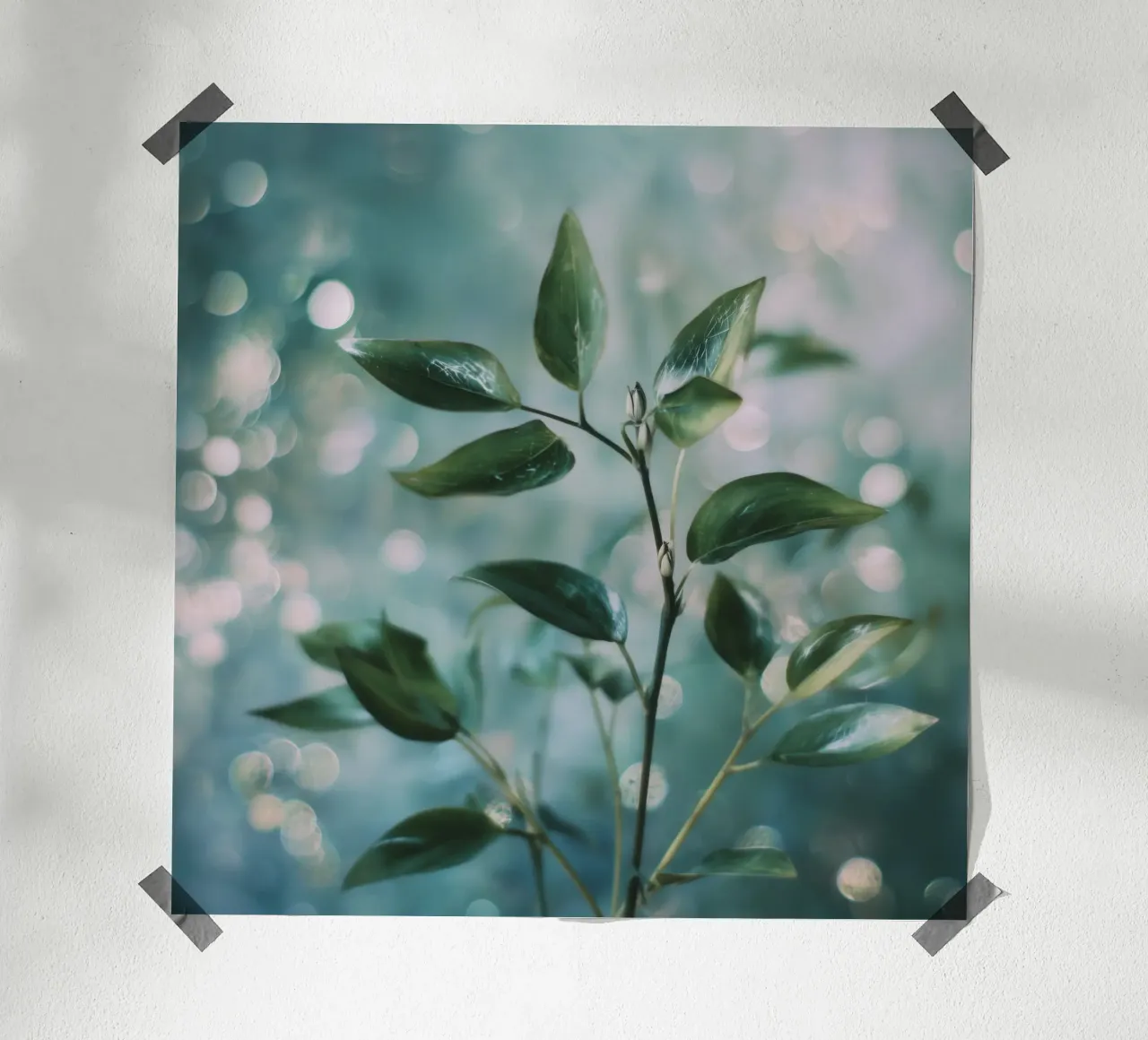 Bokeh Botanica No 02 poster con telaio in alluminio da treechild