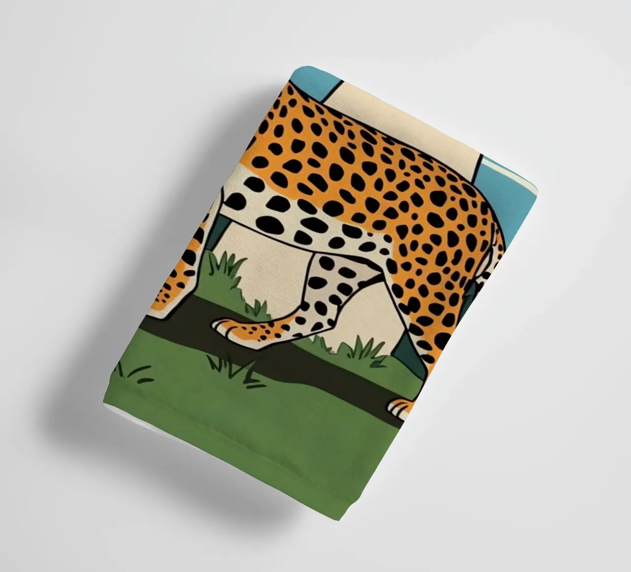Leopard and Red Mushroom Landscape towel by DesignDoodle