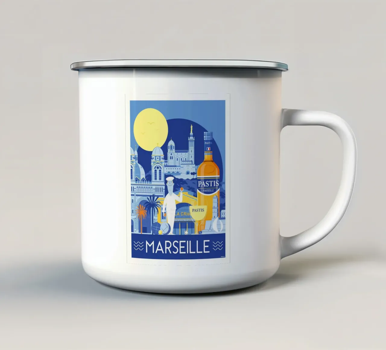 Marsiglia tazza in smalto da Raphaël Delerue