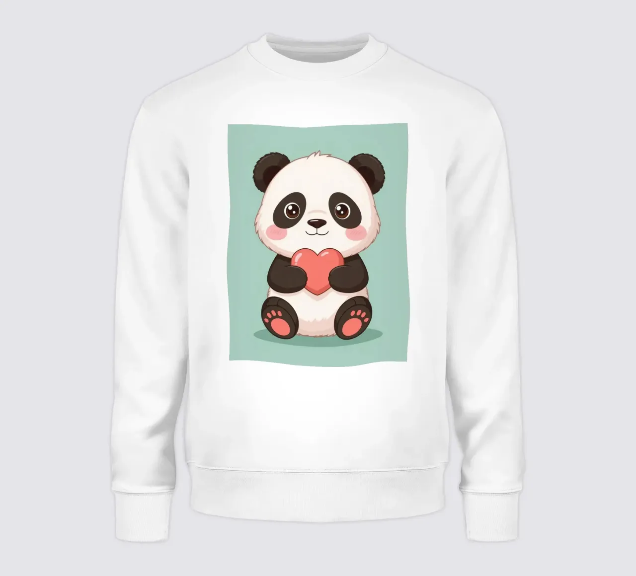 Panda a cartoni animati con il cuore in mano felpa da DesignDoodle