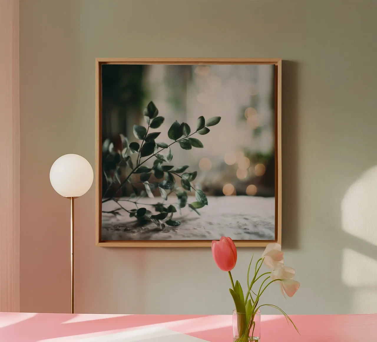 Bokeh Botanica No 03 tela con Cornice a cassetta da treechild
