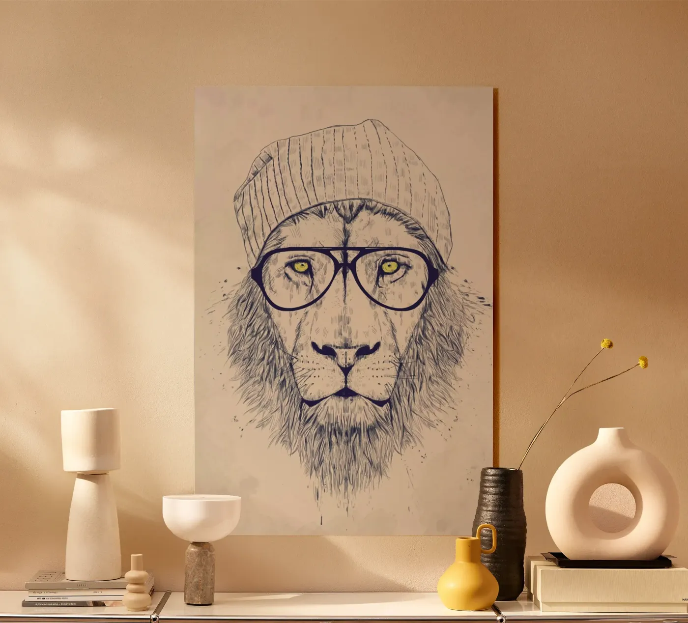 Cool lion acryl van Balazs Solti