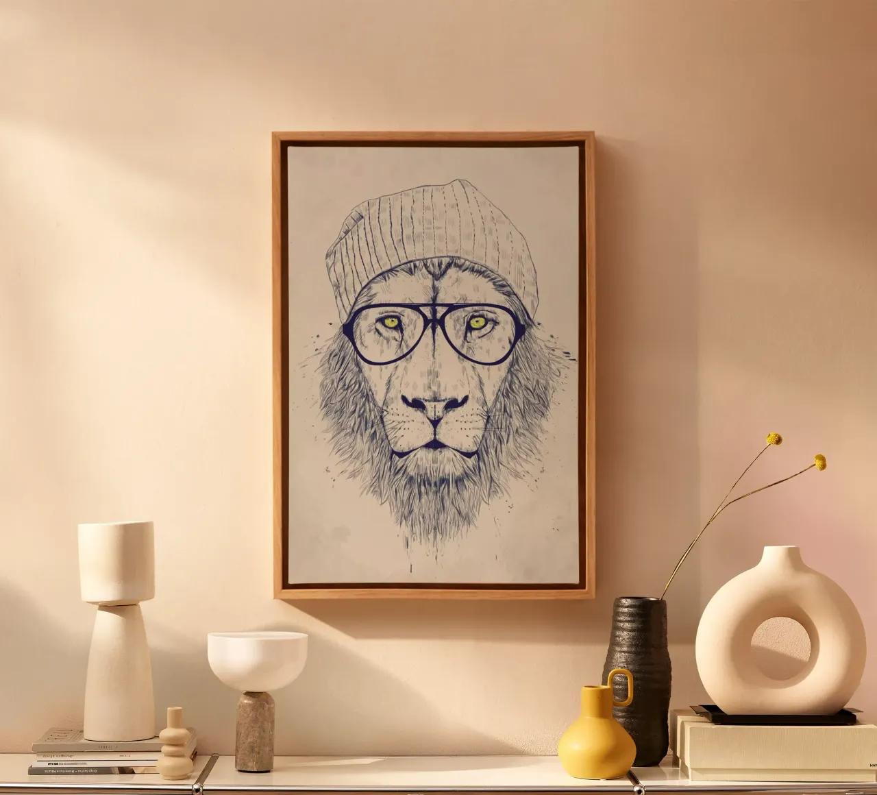 Cool lion tela con Cornice a cassetta da Balazs Solti