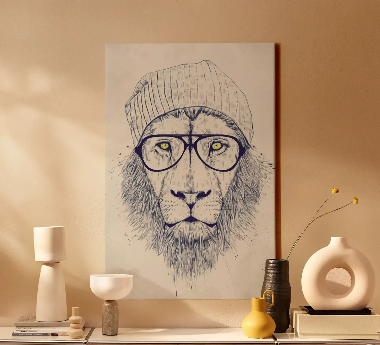 Cool lion tela con Cornice a cassetta da Balazs Solti