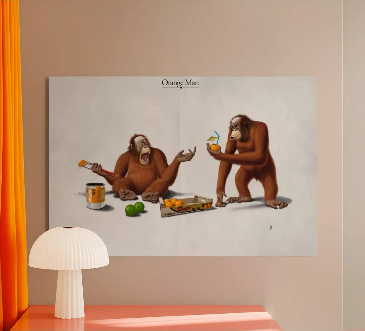 Orange Man (Titled) plexiglass da Rob Art | Illustration