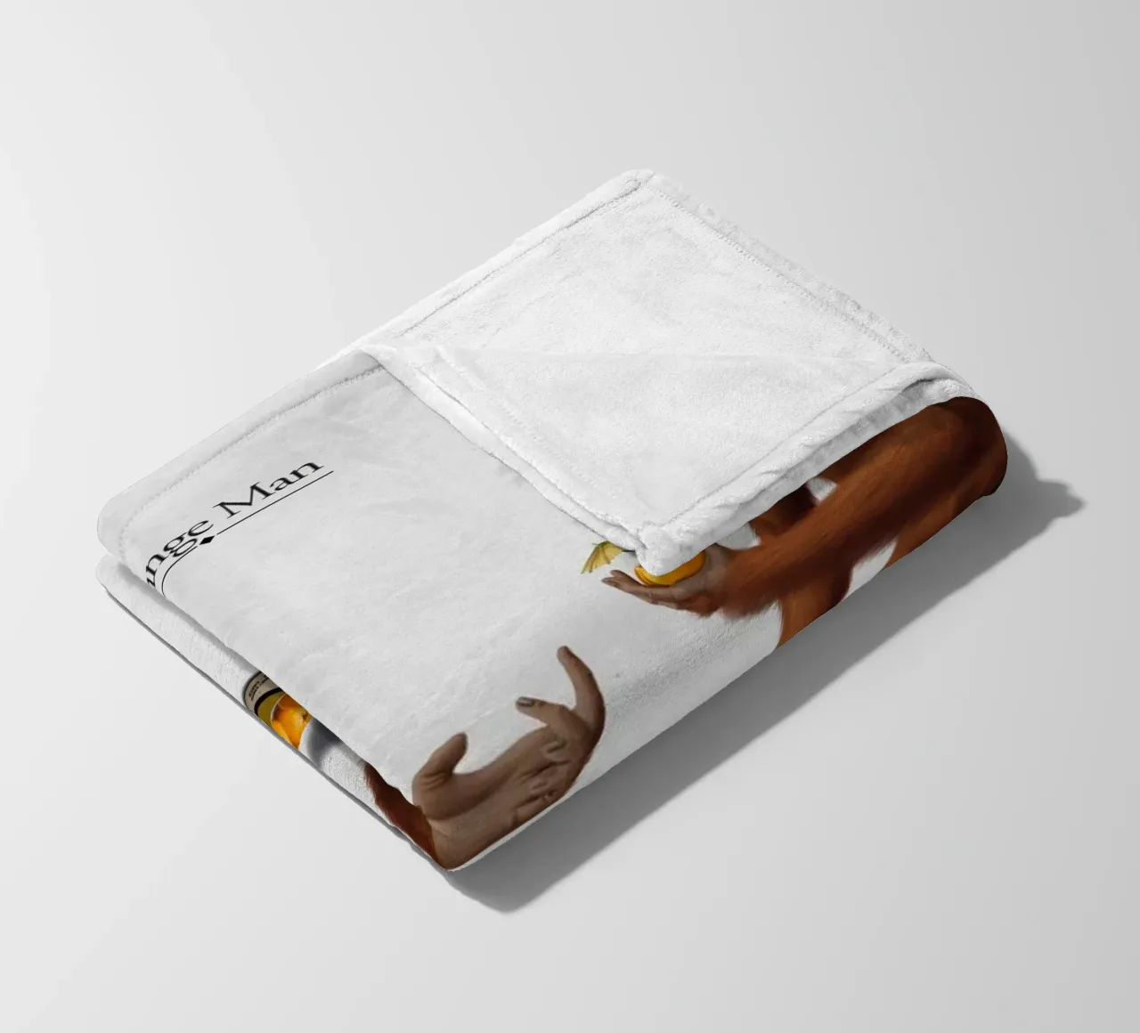 Orange Man (Titled) fleece blanket by Rob Art | Illustration