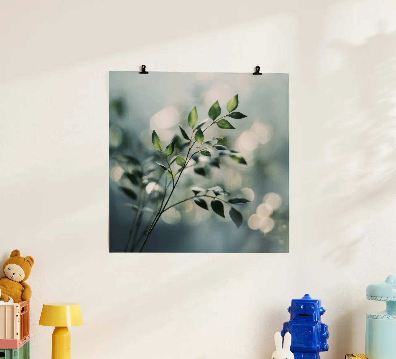 Bokeh Botanica No 04 poster con telaio in plastica da treechild
