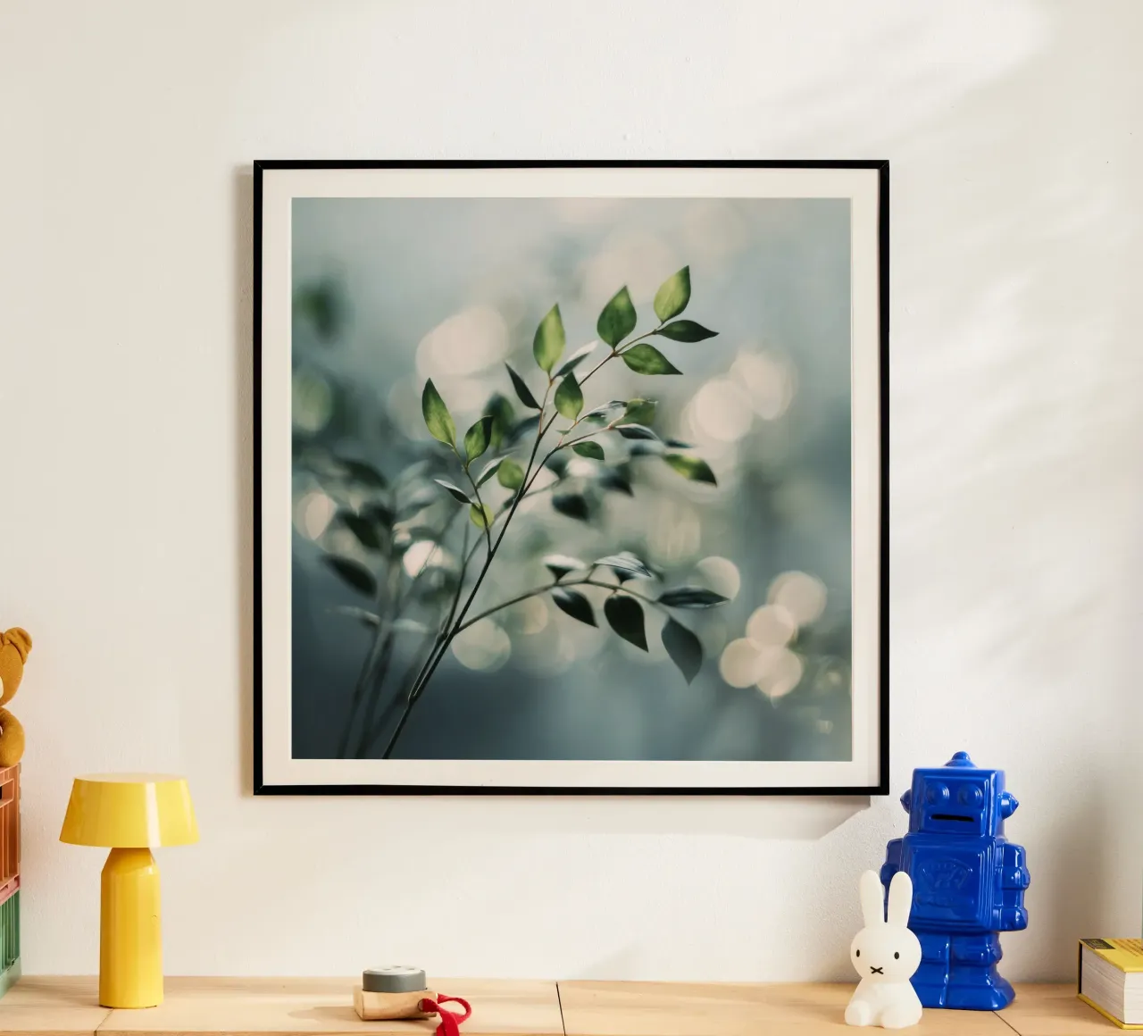 Bokeh Botanica No 04 poster con telaio in plastica da treechild