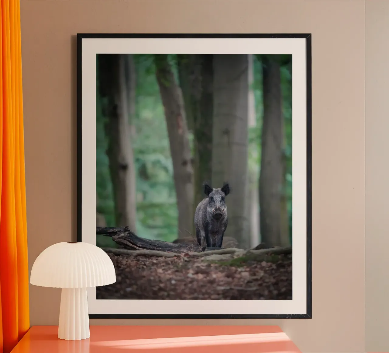 Cinghiale nella foresta poster da Tom's Wildlife