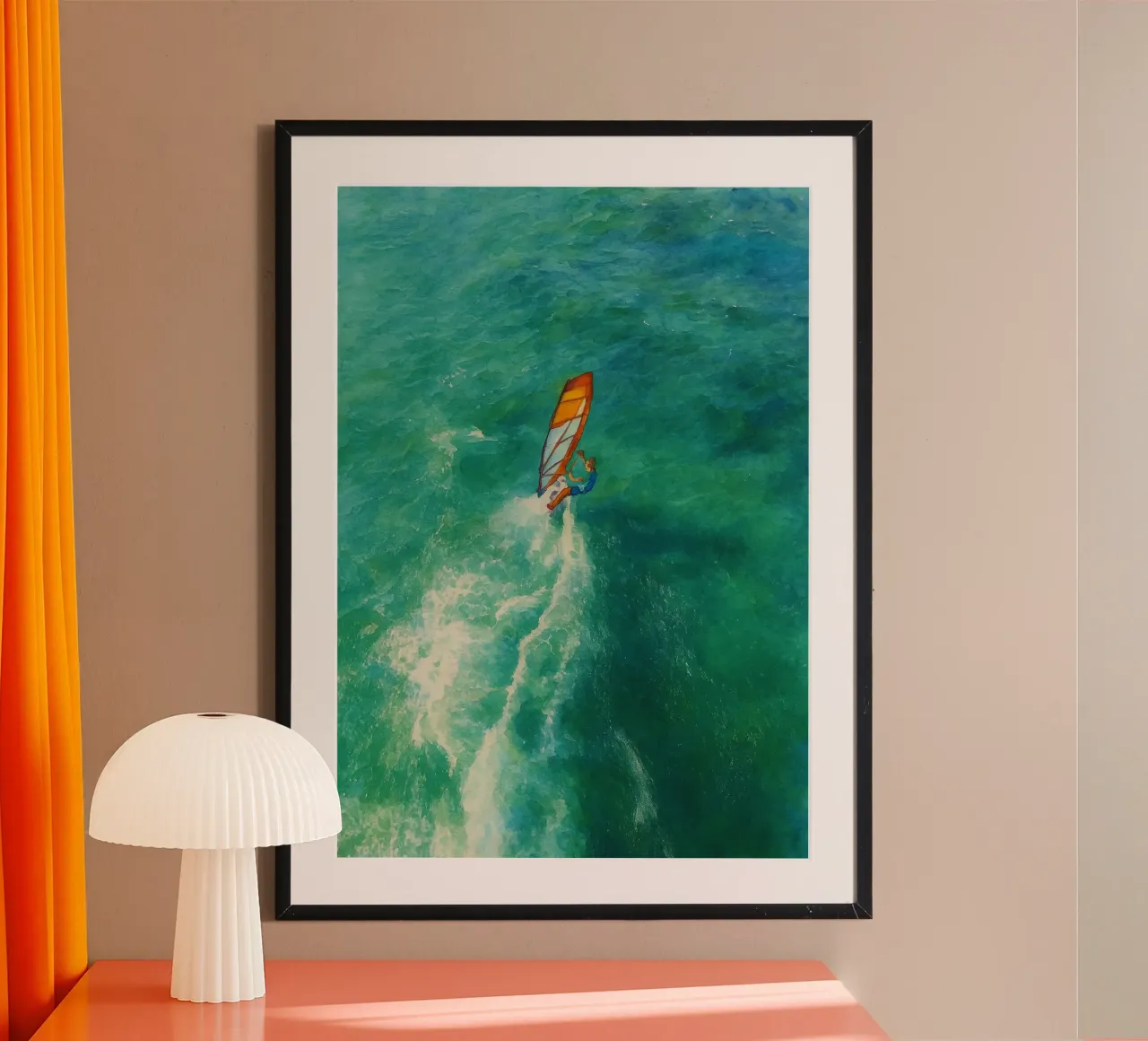 windsurf sport estremo pittura poster con telaio in plastica da warsilaw