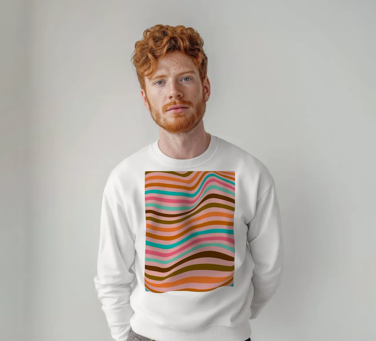Retro Waves - Diseño lineal abstracto sudadera de Casa Calm