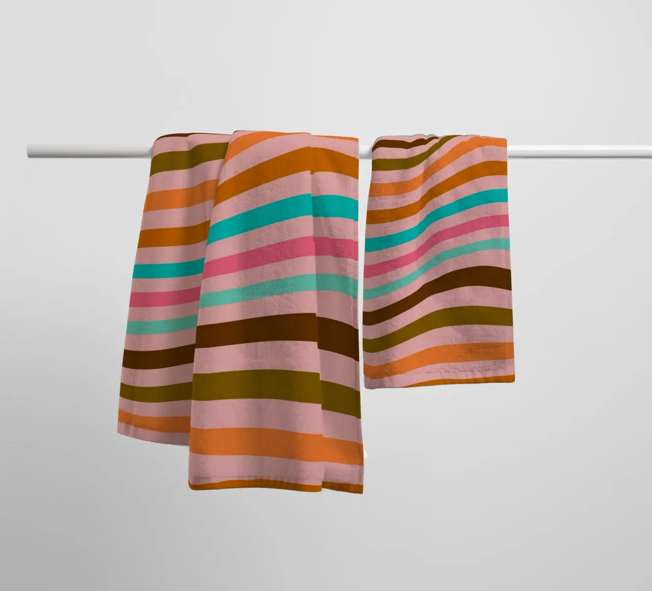Retro Waves - Abstract line art design towel by Casa Calm