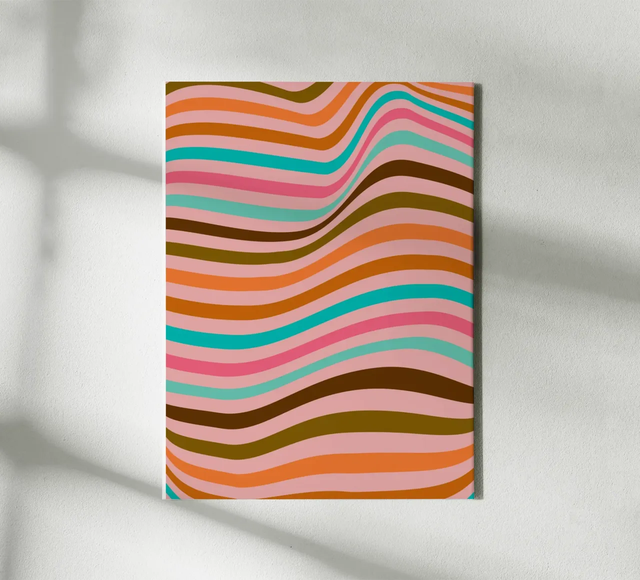 Retro Waves - Abstract line art design canvas with Floater frame by Casa Calm