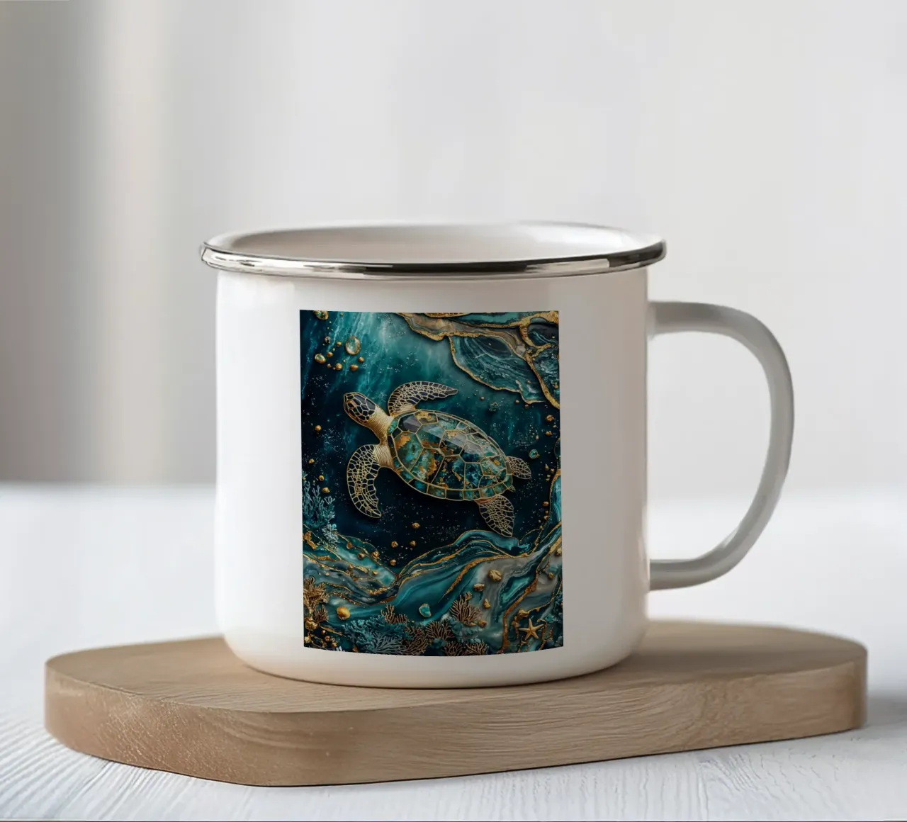 Eternal Tidekeeper Kintsugi Art tazza in smalto da Pixaverse