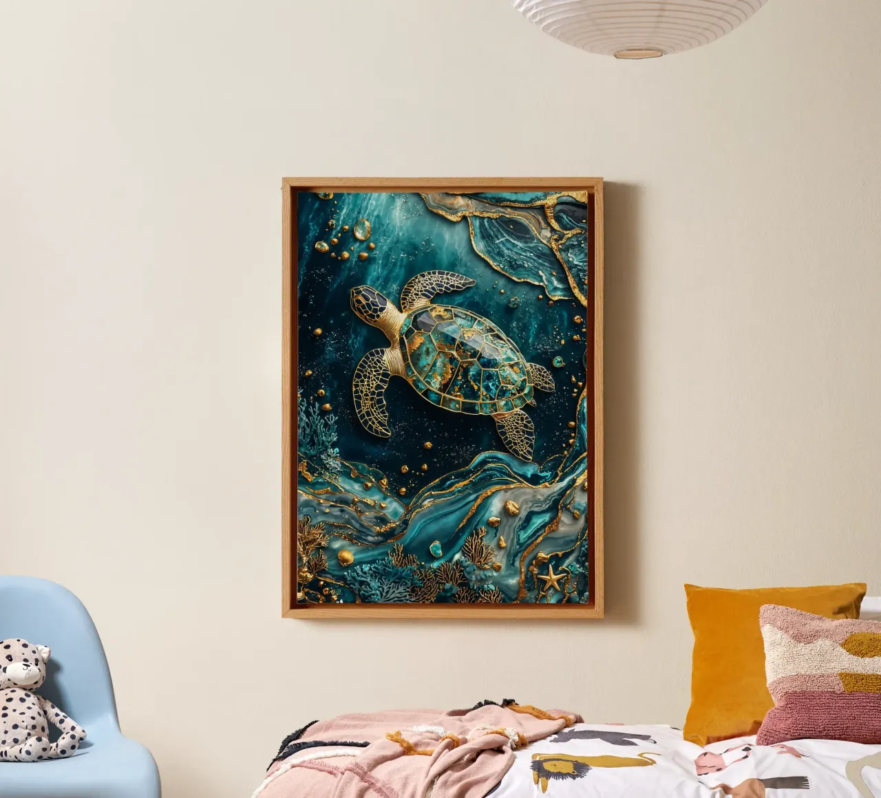 Eternal Tidekeeper Kintsugi Art tela con Cornice a cassetta da Pixaverse