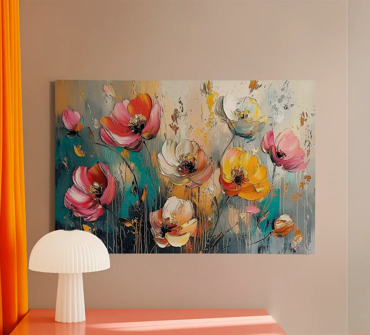 Kleurrijk canvas met Baklijst van jammie