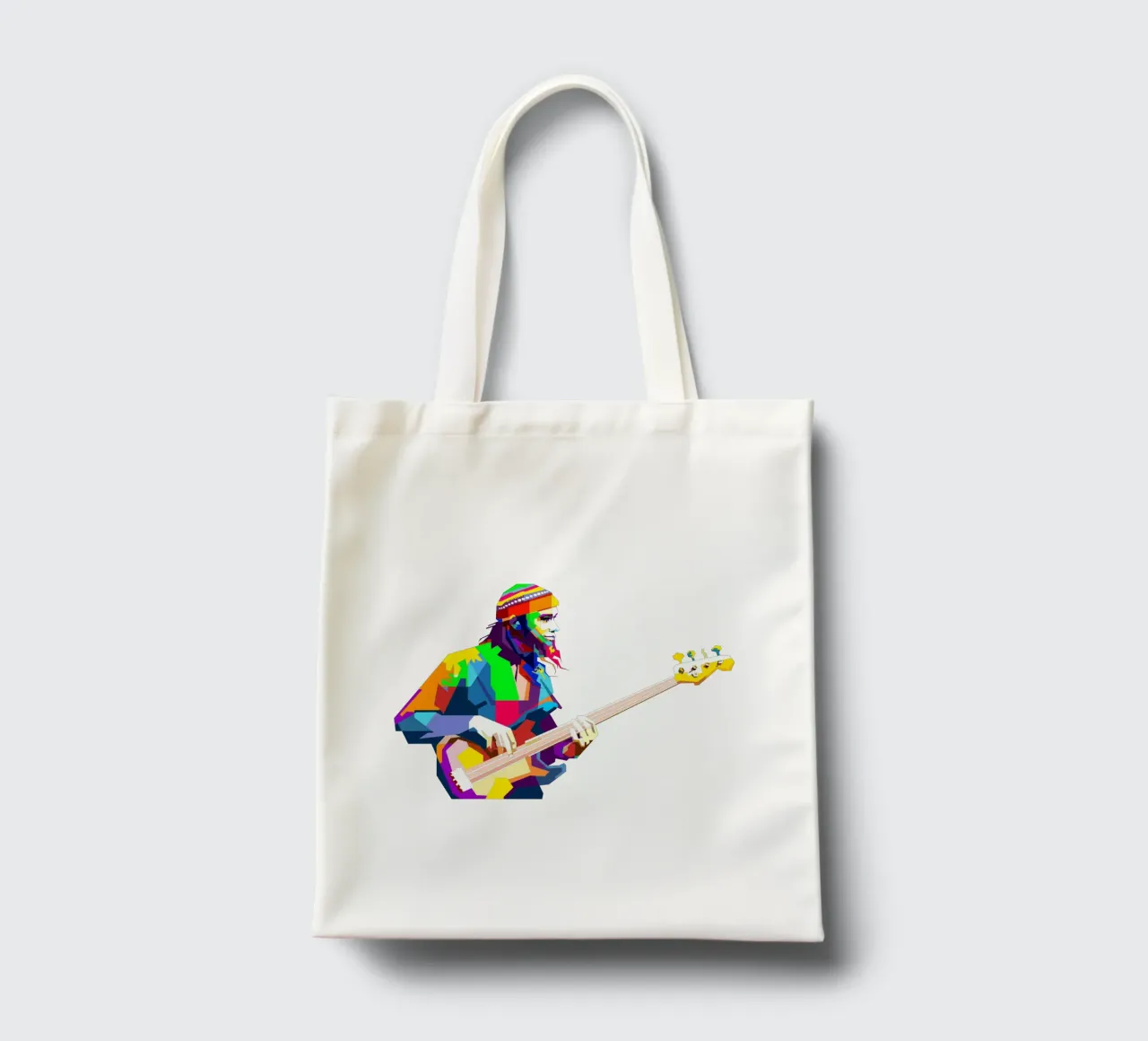 Jaco Pastorius musicista di basso jazz Art WPAP borsa in juta da Artkreator
