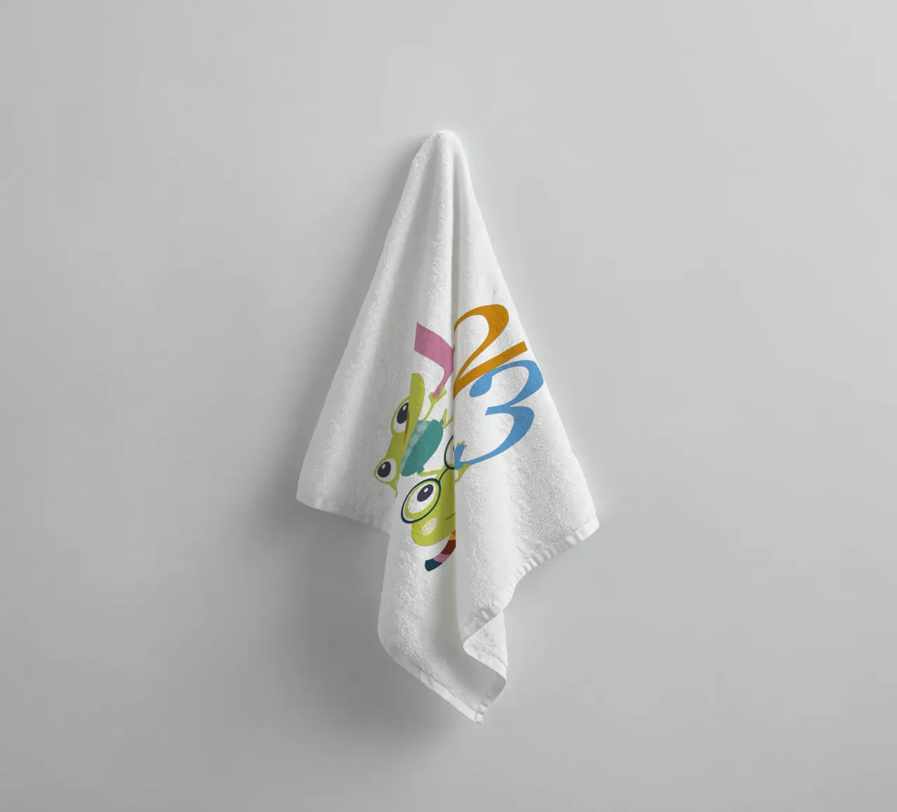 Froggy Counting Fun 1, 2, 3! towel by JaySan Studio