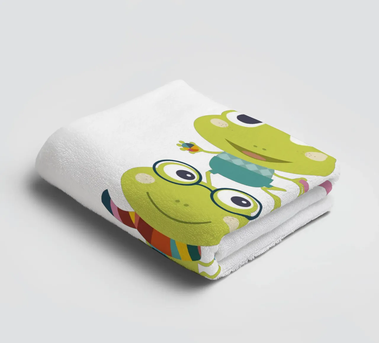Froggy Counting Fun 1, 2, 3! towel by JaySan Studio