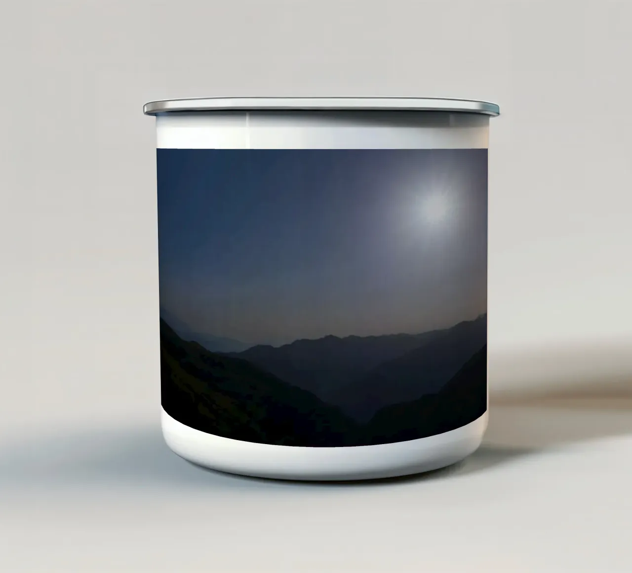 L'alba nelle Alpi tazza in smalto da katharinab