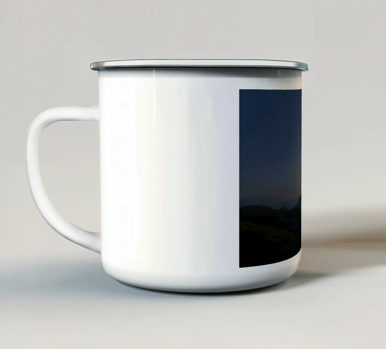 L'alba nelle Alpi tazza in smalto da katharinab