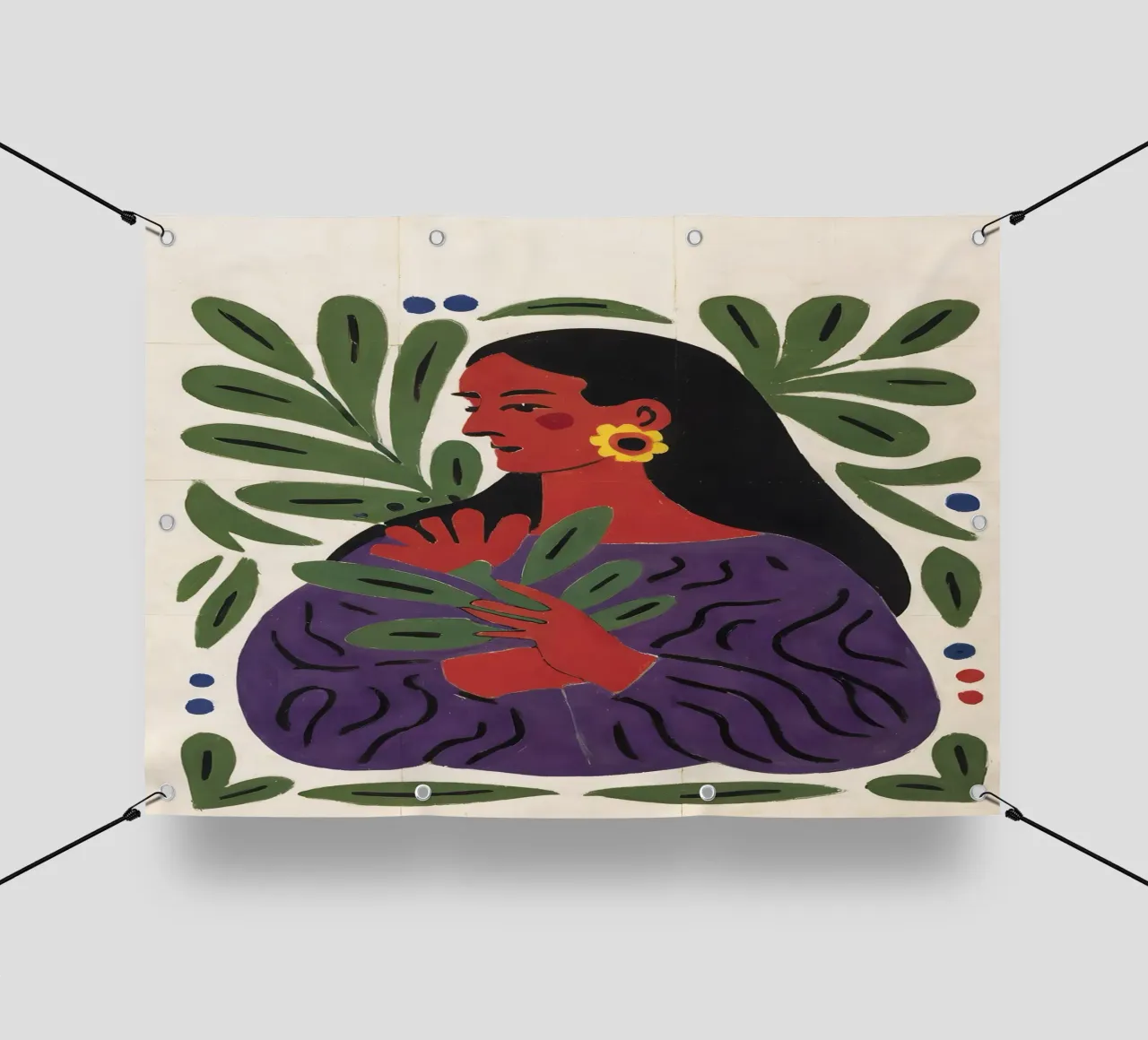 Illustrazione femminile moderna in stile Matisse telo in pvc da Studio Sori