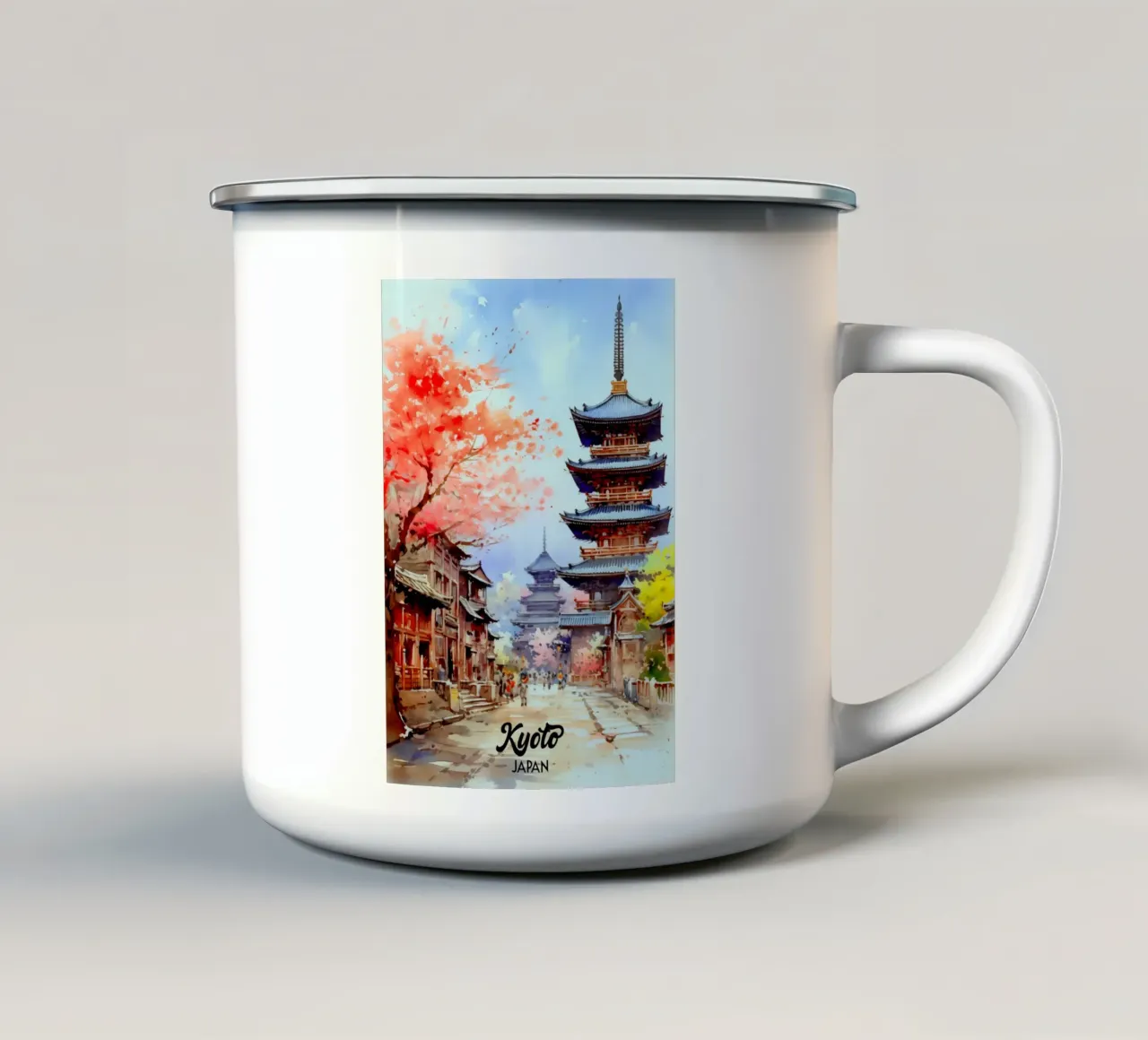 Viaggio a Kyoto Giappone tazza in smalto da Stellar Creative