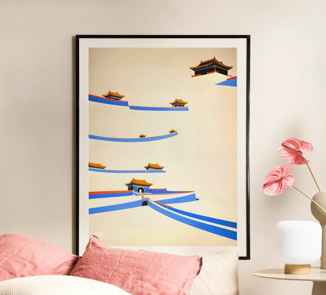 temples layers poster con telaio in legno da Good days