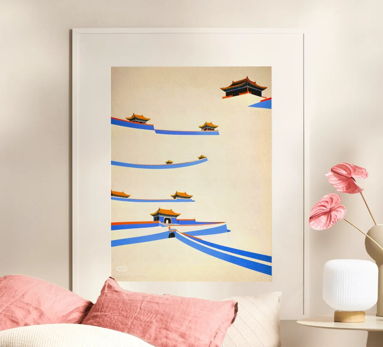temples layers poster con telaio in legno da Good days