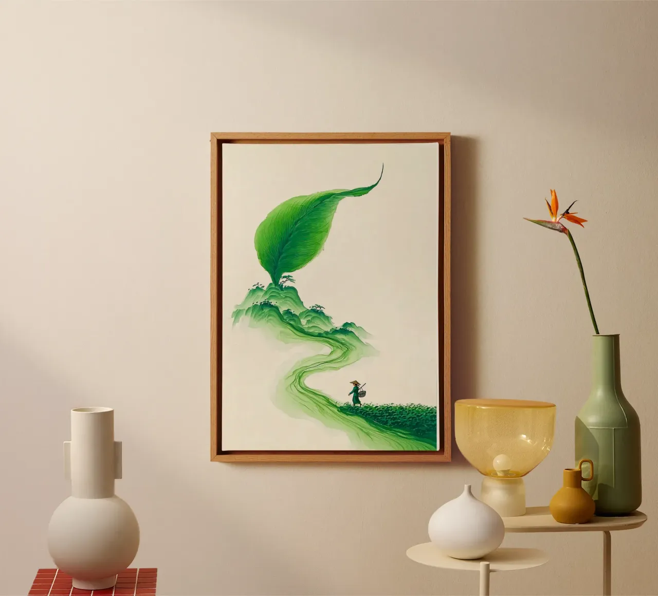 curve green canvas met Baklijst van Good days