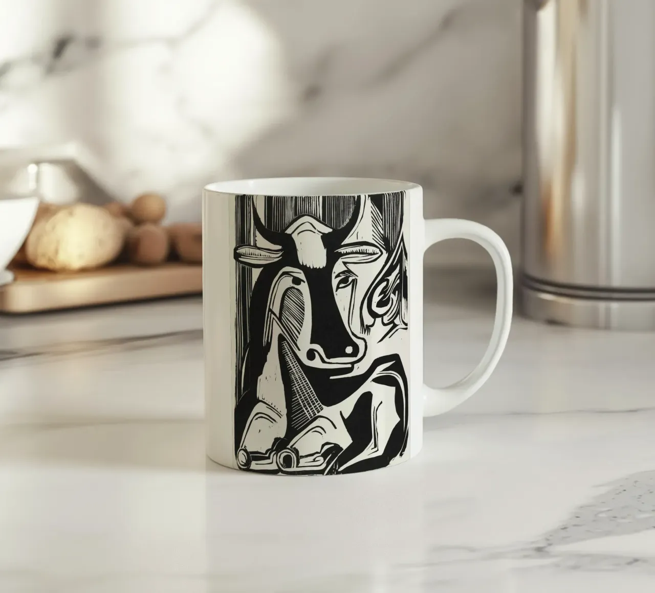 The Large Cow Lying Down tazza in ceramica da vintageshop
